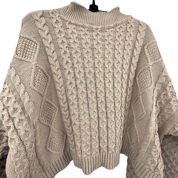 Urban Outfitters Milk It Cable Knit Cropped Cardigan Size 10 - Picture 9 of 10